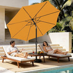 MEWAY 9ft Patio Umbrella Outdoor Table Umbrellas with Push Tilt and Crank, Market Umbrella 8 Sturdy Ribs for Deck, Garden, Pool and Backyard, Bright Orange - Image 2