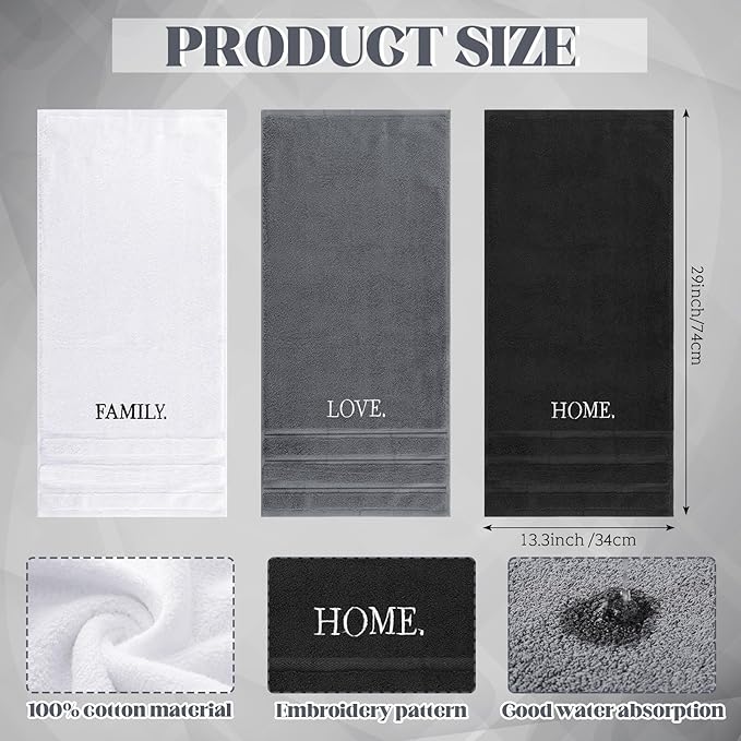 3 Pcs Farmhouse Decorative Hand Towels - Image 2