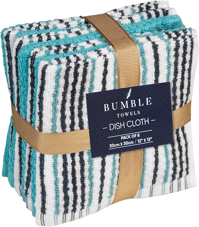 Bumble Premium Dish Cloths Towel 12"x12" | 100% Natural Ring Spun Cotton Tea - Image 3