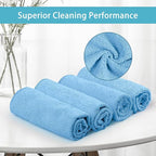 HOMEXCEL Blue Microfiber Cleaning Cloth, 8 Pack Cleaning Towels - Image 3