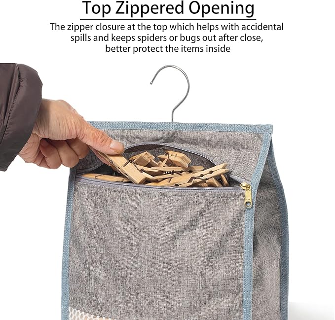 Laundry Clothespin Bag for Clothesline Outdoor, Clothes pin Bag - Image 4