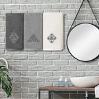 3 Pcs Decorative Gray Hand Towels - Image 3
