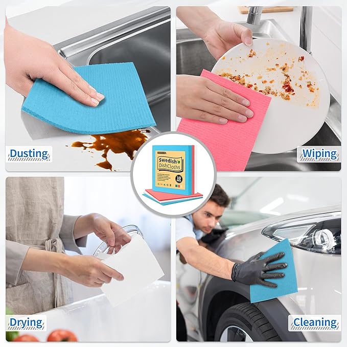HOMERHYME Swedish Dishcloths, 10 Pack Kitchen Towels Dish Rags, Absorbent - Image 7