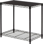 Amazon Basics 2-Shelf Stackable Storage, 13.3" D x 23.2" W x 22.2" H, Black by AmazonBasics