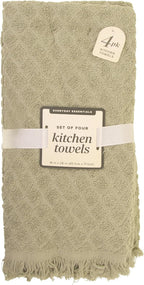 MosJos Kitchen Towels, Sage Taupe Diamond Pattern Drying Towels 18 x 28 Super - Image 9