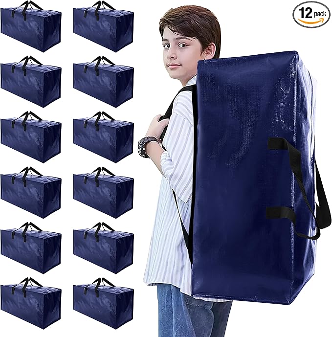 Heavy Duty Moving Bags with Backpack Straps and Strong Handles, Alternative to by NATURELUX