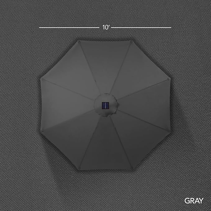 Best Choice Products 10ft Offset Cantilever Hanging Market Patio Umbrella, Smooth 360° Rotation, 8 Sturdy Ribs, Easy Adjustment - Gray - Image 8