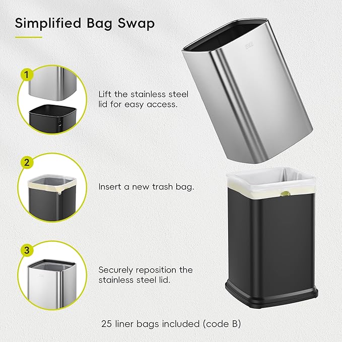 EKO 2-Pack Open Top Trash Can - Image 9