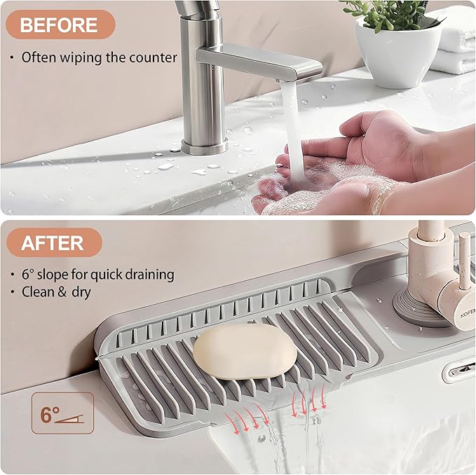 23.6 inch Silicone Faucet Mat for Kitchen Sink - Image 4