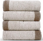 Cleanbear Hand Towels for Bathroom Set of 4, Jacquard Weaved Cotton Face Towels - Image 8