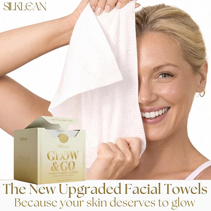 Glow & Go XL Disposable Face Towel 10x15 Inch, 100% Biodegradable Premium Towels - Image 2