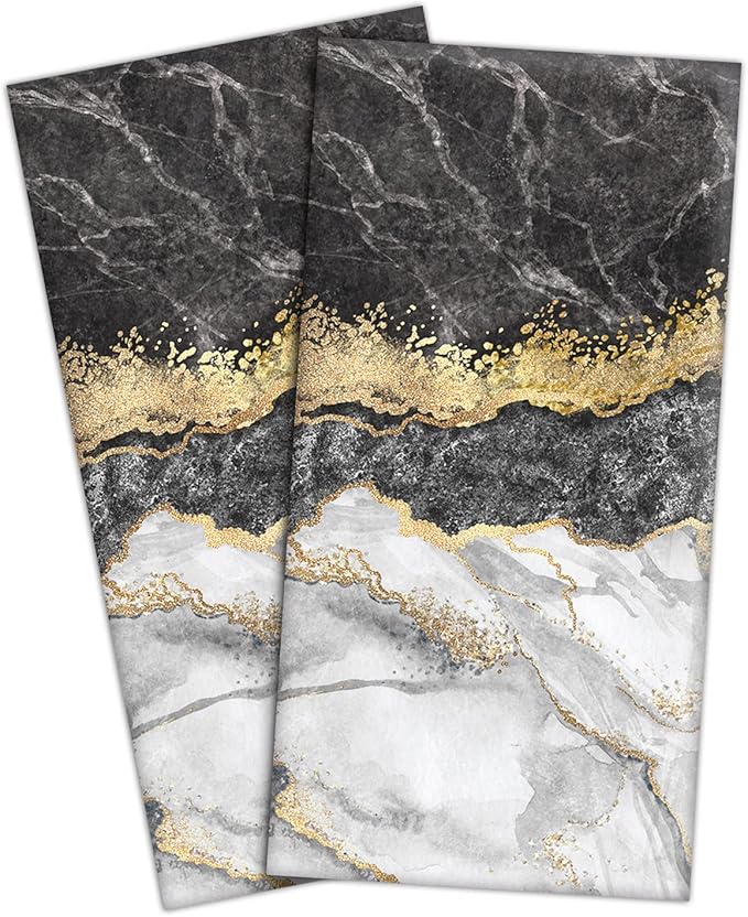 HAISUKA Black and Gold Kitchen Towels by HAISUKA