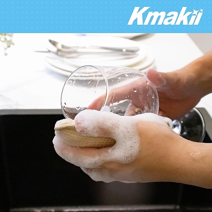 KMAKII Bamboo Kitchen Sponges, Dish Sponge, Super Absorbent Cleaning Sponges - Image 8