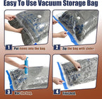 HIBAG Vacuum Storage Bags, 12 Jumbo Vacuum Seal Bags - Image 4