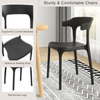 VECELO 4 Pack Plastic Stacking Chairs, Stackable Dining Chairs for Kitchen Restaurant Patio, Portable Indoor Outdoor Use, No Assembly Required, Black - Image 6