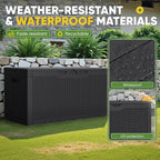 Greesum Outdoor Storage Box 100 Gallon Storage Bin with Lid for Patio Furniture, Garden Tools, Pool Supplies, Lockable, Waterproof and UV Resistant, Black - Image 5