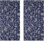 Blue Spring Floral Hand Towels for Bathroom Set of 2 Flower Leaves Vintage by Aytipun