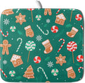 Gingerbread Dish Drying Mat for Kitchen Counter Holiday Green Super Absorbent by Unknown
