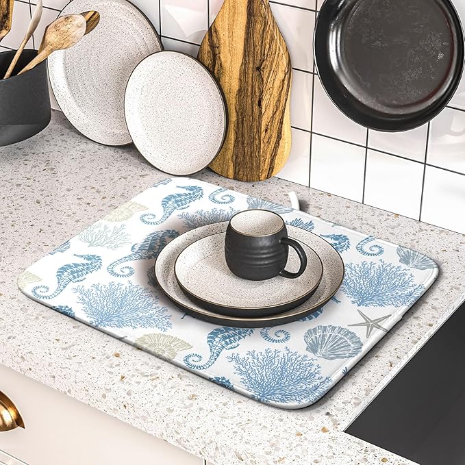 Blue Coral Dish Drying Pad 18 x 24 Inch - Image 5