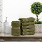 Superior Solid Egyptian Cotton Face Towel Set, Forest Green - Image 2