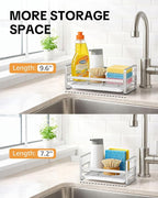 HULISEN Large Sponge Holder, 304 Stainless Steel Kitchen Soap Dispenser Caddy - Image 2