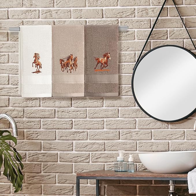3 Pcs Western Horse Hand Towels Set - Image 3
