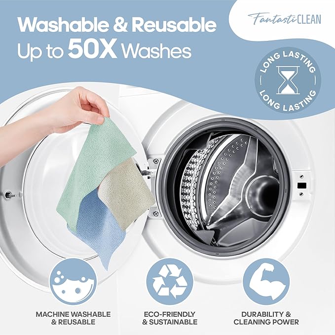 Fantasticlean Microfiber Cleaning Cloth Roll -60 Pack, Tear Away Paperless - Image 9