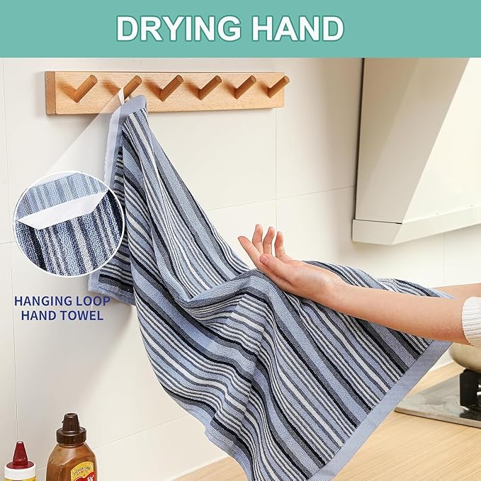 SALAS Kitchen Dish Towels for Drying Dishes, Large Cotton Kitchen Cloths Hand - Image 6