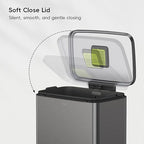 EKO Madison Gunmetal Stainless Steel 50 Liter/13.2 Gallon Step Trash Can - Image 4