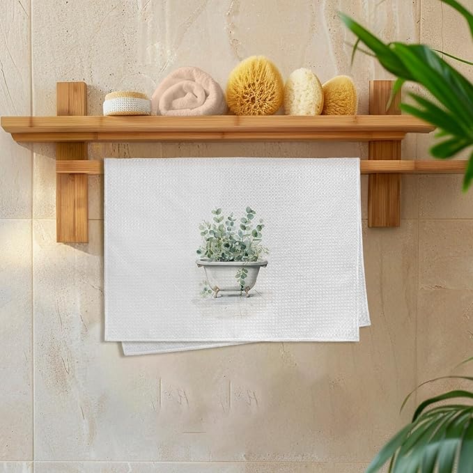 Sage Green Eucalyptus Hand Towels - Image 6