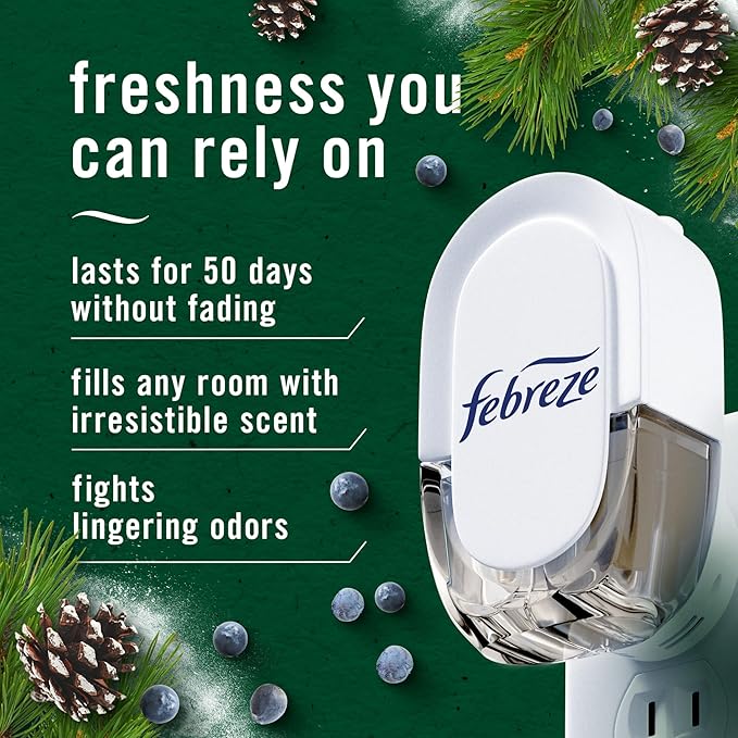 Febreze Odor-Fighting Fade Defy PLUG Air Freshener White Pine & Juniper Berry - Image 2