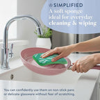 Simplified 5-Pack Scrub & Wipe 2-in-1 Dishwashing Sponges - Image 2
