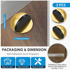 2 Pcs Self Adhesive Door Stoppers, Stainless Steel Floor Door Stop Wall - Image 2