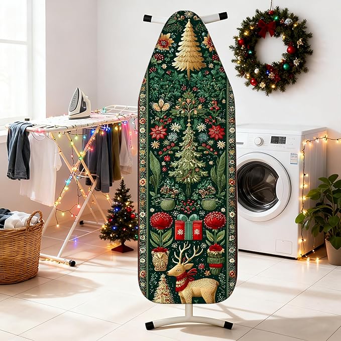 Nuxovilar Ironing Board Cover Winter Deer and Tree Pattern Polyester 15x54 - Image 2