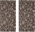 Dark Brown Spring Floral Hand Towels by Aytipun