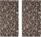 Dark Brown Spring Floral Hand Towels by Aytipun