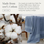 NY Loft 100% Cotton 6 Piece Bath Towel Set | Blue Towels | Oeko-TEX® Standard - Image 4