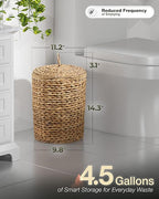 BLUEWEST 4.5 Gallons Wicker Trash Can - Image 3
