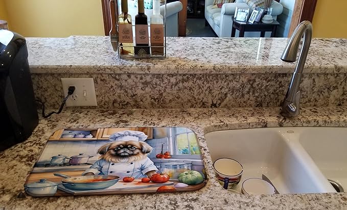 Caroline's Treasures DAC6297DDM Pekingese The Chef Dish Drying Mat Absorbent - Image 2