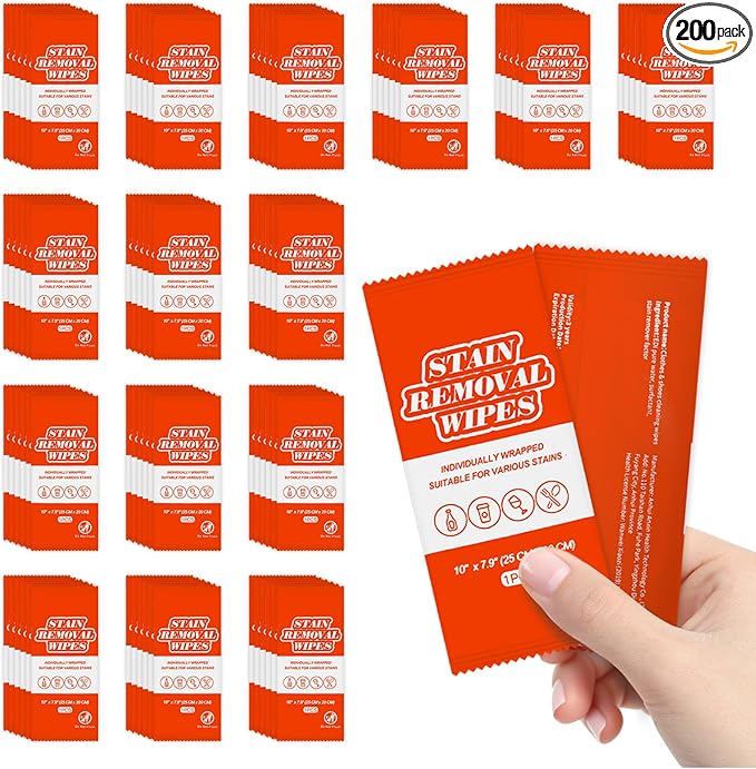 Stain Remover Wet Wipes Bulk, Individual Wrapped Stain Remover by RSQAZQ