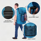 Laundry Bag with Shoulder Straps and Mesh Pocket Laundry Backpack Large - Image 3