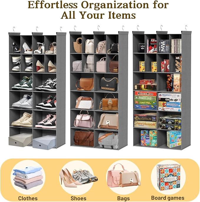 Ofiray-home 6 Tier Hanging Closet Organizer, 16 Compartments Sweater Organizer - Image 5