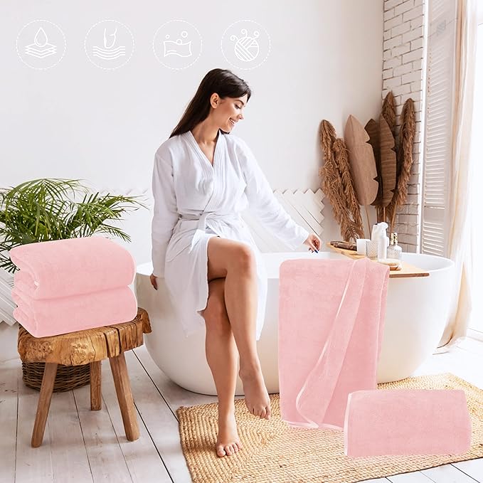 TENSTARS Silk Hemming Bath Towels - Image 4