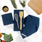 Serafina Home Royal Nautical Blue Kitchen Hand Dish Towels: Oversized 28" x 18" - Image 2