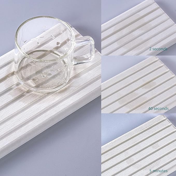 2 PCS Water Absorbent diatomite Coasters, 12.2" x 4" Water Absorbing Stone Tray - Image 7