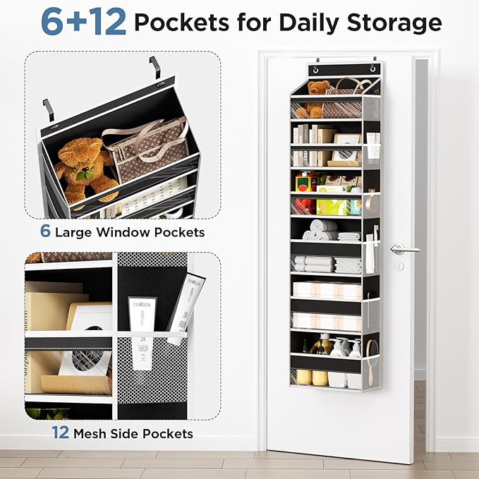 Over The Door Organizer, 6 Shelf Door Hanging Organizers - Image 4
