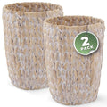 2-Pack White Wicker Trash Cans by 84ECO