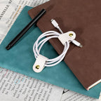 6pcs Leather Cord Organizer Reusable Cable Straps PU Leather Cable Organizer - Image 5