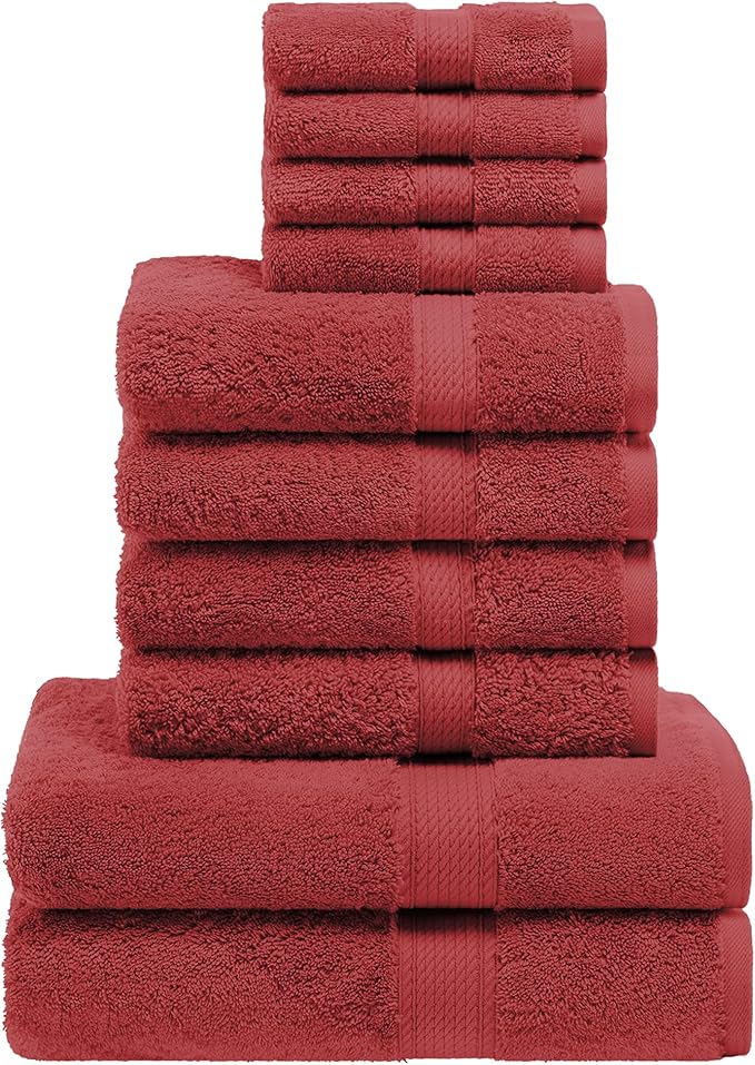 Superior Egyptian Cotton Solid Towel Set, Washcloths 13” x 13”, Hand Towels 20” by SUPERIOR