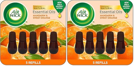 Air Wick Essential Mist Refill, 5 ct | Mandarin & Sweet Orange | Essential Oils by AirWick
